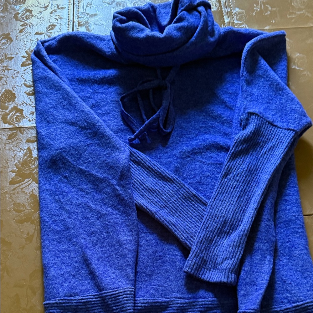 Blue Turtleneck Sweater